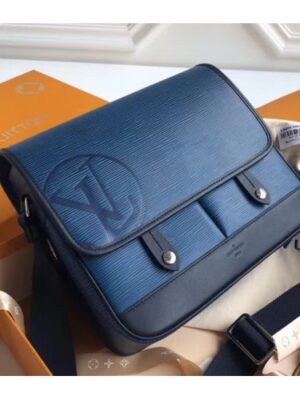 Louis Vuitton Replica Men's Messenger PM Bag in Epi Leather M53494 Blue Azur 2017