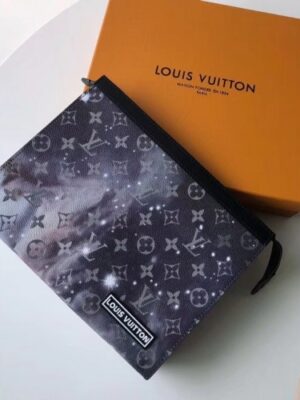 Louis Vuitton Replica Men's Pochette Voyage Pouch MM M44448 Monogram Galaxy Canvas 2018