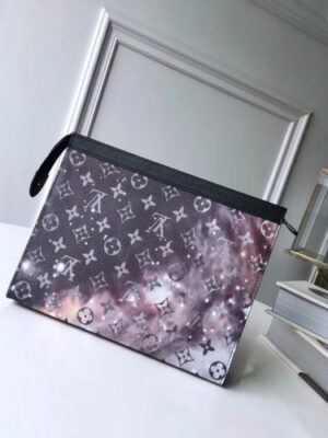 Louis Vuitton Replica Men's Pochette Voyage Pouch MM M44448 Monogram Galaxy Canvas 2018