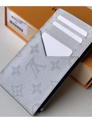 Louis Vuitton Replica Monogram Antarctica Canvas Coin Card Holder M30270 White 2019