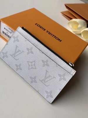 Louis Vuitton Replica Monogram Antarctica Canvas Coin Card Holder M30270 White 2019