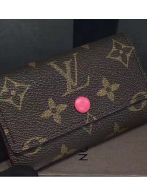 Louis Vuitton Replica Monogram Canvas 6 Key Holder M60700 Hot Pink