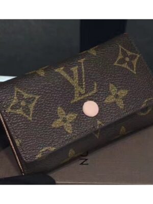 Louis Vuitton Replica Monogram Canvas 6 Key Holder M60700 Pink