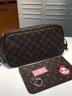 Louis Vuitton Replica Monogram Canvas Badge Detail Neverfull MM Bag 2017