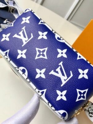 Louis Vuitton Replica Monogram Canvas Beach Pouch Bag Blue 2019