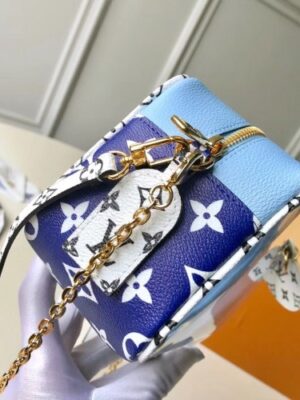 Louis Vuitton Replica Monogram Canvas Beach Pouch Bag Blue 2019