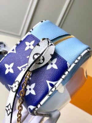 Louis Vuitton Replica Monogram Canvas Beach Pouch Bag Blue 2019