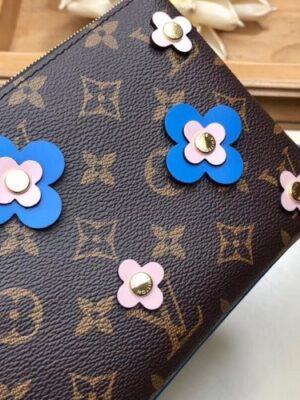 Louis Vuitton Replica Monogram Canvas Blooming Flowers Pochette Double Zip Bag M63905 Blue 2019