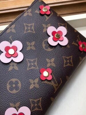 Louis Vuitton Replica Monogram Canvas Blooming Flowers Pochette Double Zip Bag M63905 Pink 2019