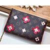 Louis Vuitton Replica Monogram Canvas Blooming Flowers Pochette Double Zip Bag M63905 Red 2019