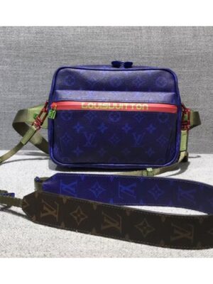 Louis Vuitton Replica Monogram Canvas Camera Shoulder Bag Blue 2018