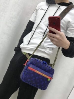 Louis Vuitton Replica Monogram Canvas Camera Shoulder Bag Blue 2018