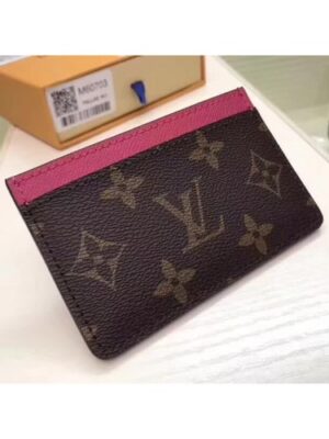 Louis Vuitton Replica Monogram Canvas Card Holder M60703 Hot Pink