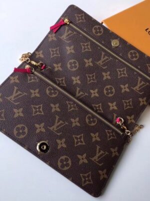 Louis Vuitton Replica Monogram Canvas Chain Pochette Weekend Clutch Bag Bears Print M63857