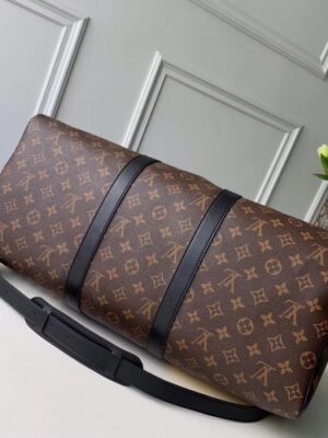 Louis Vuitton Replica Monogram Canvas Chalk Keepall Bandouliere 50 Bag M44642 Marron 2019