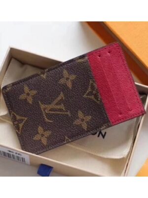 Louis Vuitton Replica Monogram Canvas Coin Card Holder M62666 Red