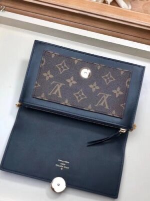 Louis Vuitton Replica Monogram Canvas Flore Chain Wallet Black 2019