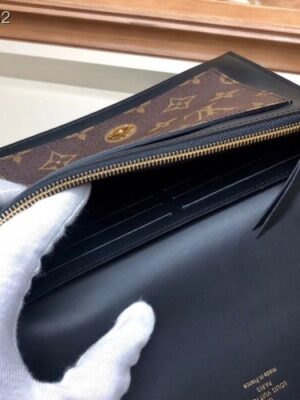 Louis Vuitton Replica Monogram Canvas Flore Chain Wallet Black 2019