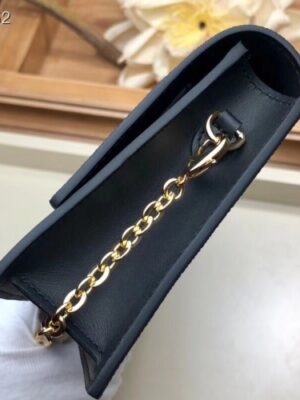 Louis Vuitton Replica Monogram Canvas Flore Chain Wallet Black 2019