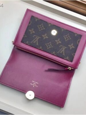 Louis Vuitton Replica Monogram Canvas Flore Chain Wallet M67404 Lie De Vin 2019