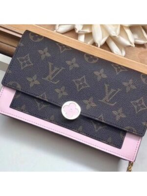 Louis Vuitton Replica Monogram Canvas Flore Chain Wallet M67405 Magnolia 2019