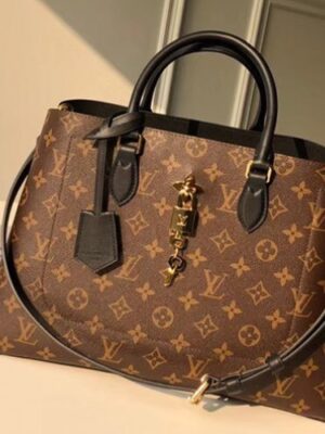 Louis Vuitton Replica Monogram Canvas Flower Padlock Tote Bag M43550 Noir 2018