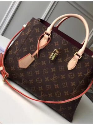 Louis Vuitton Replica Monogram Canvas Flower Padlock Tote Bag M43551 Beige 2018