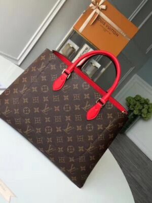 Louis Vuitton Replica Monogram Canvas Flower Padlock Tote Bag M43553 Coquelicot 2018