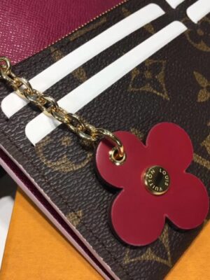 Louis Vuitton Replica Monogram Canvas Flower Stud Trim Emilie Wallet M64202 01 2017