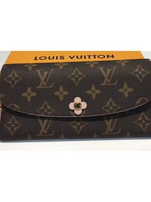 Louis Vuitton Replica Monogram Canvas Flower Stud Trim Emilie Wallet M64202 02 2017