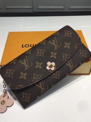 Louis Vuitton Replica Monogram Canvas Flower Stud Trim Emilie Wallet M64202 02 2017