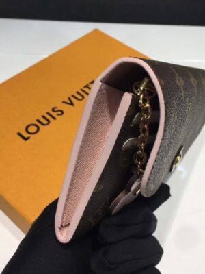 Louis Vuitton Replica Monogram Canvas Flower Stud Trim Emilie Wallet M64202 02 2017