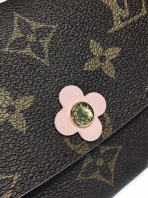 Louis Vuitton Replica Monogram Canvas Flower Stud Trim Emilie Wallet M64202 04 2017