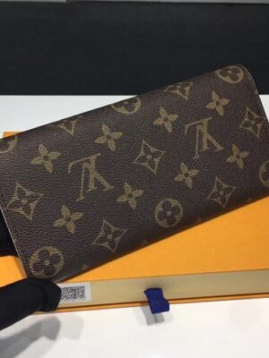 Louis Vuitton Replica Monogram Canvas Flower Stud Trim Emilie Wallet M64202 04 2017