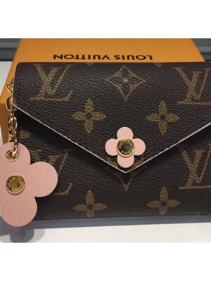 Louis Vuitton Replica Monogram Canvas Flower Stud Trim Victorine Wallet M41937 05 2017