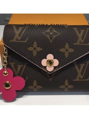 Louis Vuitton Replica Monogram Canvas Flower Stud Trim Victorine Wallet M41937 06 2017