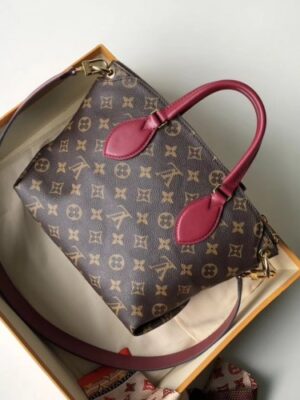 Louis Vuitton Replica Monogram Canvas Flower Zipped Tote BB Bag M44350 Lie de Vin 2019