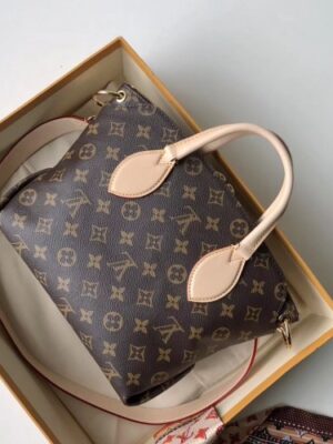 Louis Vuitton Replica Monogram Canvas Flower Zipped Tote BB Bag M44359 Beige 2019