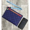 Louis Vuitton Replica Monogram Canvas Large Pouch Clutch Blue/Red 2018