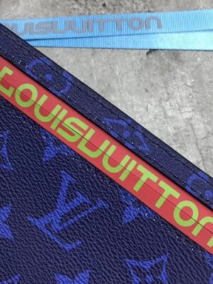 Louis Vuitton Replica Monogram Canvas Large Pouch Clutch Blue/Red 2018