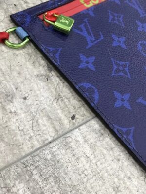 Louis Vuitton Replica Monogram Canvas Large Pouch Clutch Blue/Red 2018