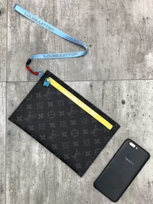 Louis Vuitton Replica Monogram Canvas Large Pouch Clutch Yellow 2018