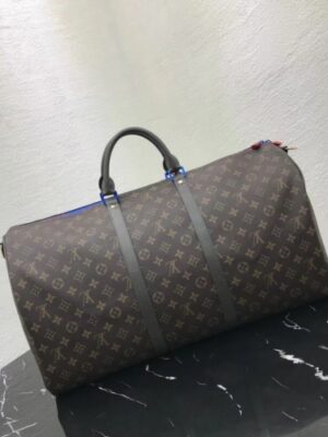 Louis Vuitton Replica Monogram Canvas Men's Keepall 55 Bag M43858 Blue 2018