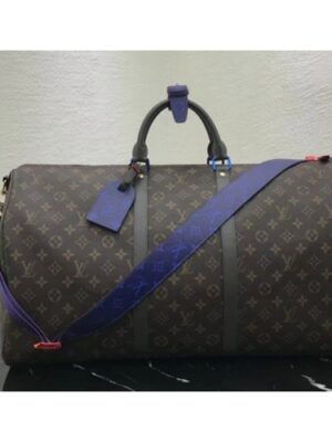 Louis Vuitton Replica Monogram Canvas Men's Keepall 55 Bag M43858 Blue 2018