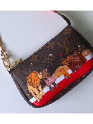 Louis Vuitton Replica Monogram Canvas Mini Pochette Accessoires Bag Lions Print M63830