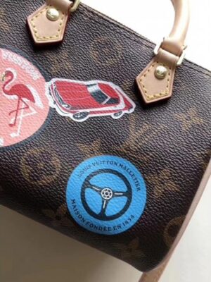 Louis Vuitton Replica Monogram Canvas Nano Speedy Pink/Blue 2017