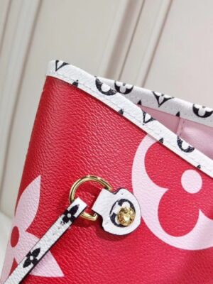 Louis Vuitton Replica Monogram Canvas Neverfull MM Tote Bag M44567 Red/White/Pink 2019