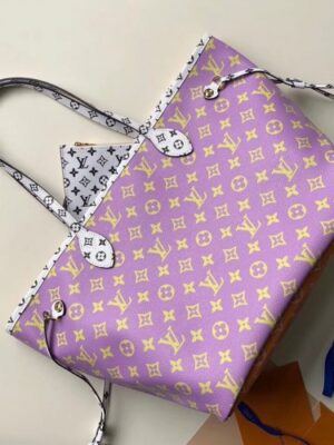 Louis Vuitton Replica Monogram Canvas Neverfull MM Tote Bag M44588 Pink/Lilac 2019