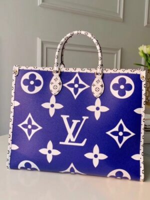 Louis Vuitton Replica Monogram Canvas Onthego Tote Bag Blue 2019