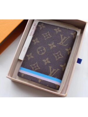 Louis Vuitton Replica Monogram Canvas Passport Cover M62089 Pink/Blue